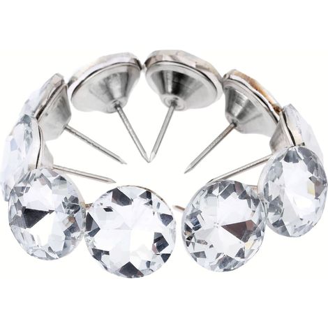 Set mit 20 Diamant-Kristall-Polsternägeln, Durchmesser 25 mm, für Sofa, Kopfteil, Nähknopf, Wanddekoration, Bank, Divan, Kissen usw.