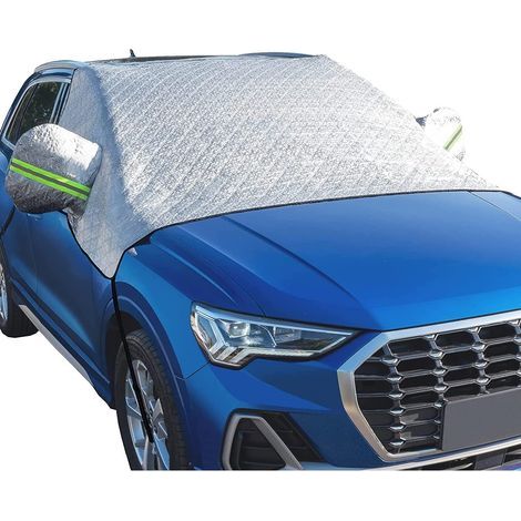 Protecteur de Pare-Brise de Voiture, Couverture de Pare-Brise de Voiture imperméable Universelle d'hiver, Protection Contre la Neige, Antigel, Protection Solaire, Cache-poussière, (Blanc) (1/5)