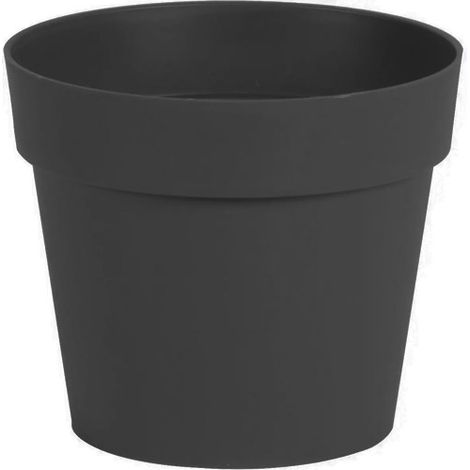 Pot de fleur Toscane Ø 20 x 17 cm rond - 3 L - Gris anthracite (1/2)