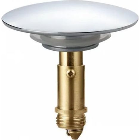 Bouchon De Vidange - Bouchon Escamotable À Ressort En Laiton Chromé - Pour Lavabo - Diamètre 66 Mm - 1 Pièce (1/5)
