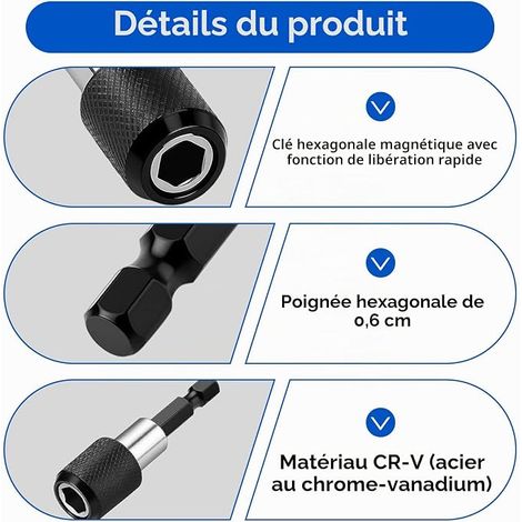 60mm Magnetic Bit Holder Magnetic Bit Holder Cordless Drills And Screwdrivers Power Tools (1/4)