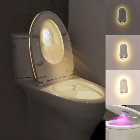 Lampe LED pour Toilette avec Détecteur de Mouvement, UV Stérilisateur Lampe, Lumière des Toilettes À L'intérieur, Étanche et Rechargeable, Veilleuse pour Salle de Bain et Toilettes