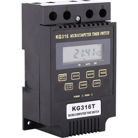 Contrôleur de minuterie d'alimentation à microprocesseur KG316T - Relais temporisé programmable numérique avec affichage LCD (1/5)