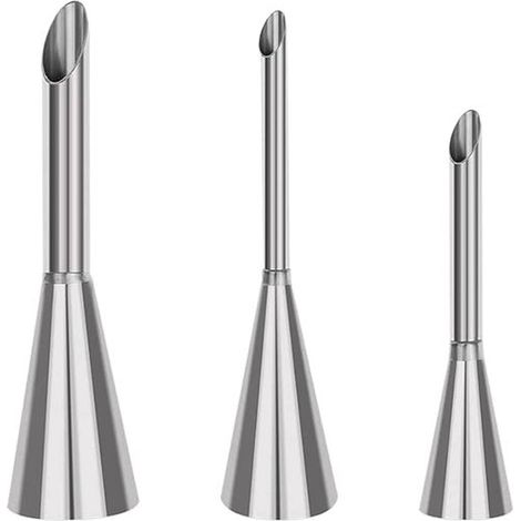 Accessori per decorare torte (set da 3 pezzi): sac à poche per panna montata, beccuccio per crema al burro, beccuccio lungo in acciaio inox per crema al burro, siringa per decorare in acciaio inox (1/5)