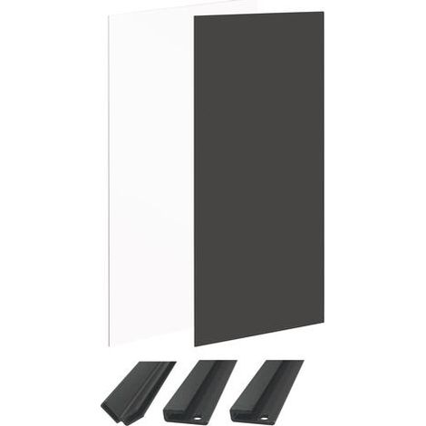 ONDEE - Kit instalación paneles murales esquina WALLDECO 120cm blanco/negro perfil negro