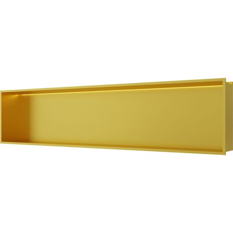 RAK Ingot 300mm x 1200mm Recessed Niche with LED Brushed Brass - RAKINGRN12030BB-NS