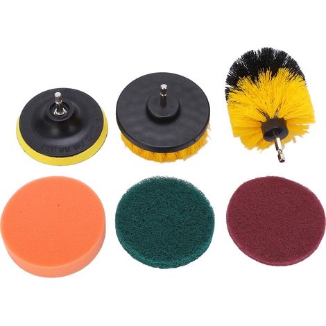 Ensemble de brosses et tampons à récurer pour perceuse, outil de nettoyage pour sols de salle de bain et cuisine. (1/5)