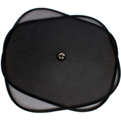 pare-soleil latéraux pliables micro-perforés noirs à trois couches pour protéger l'intérieur de la voiture du soleil. 100% polyester de haute qualité. (1/2)