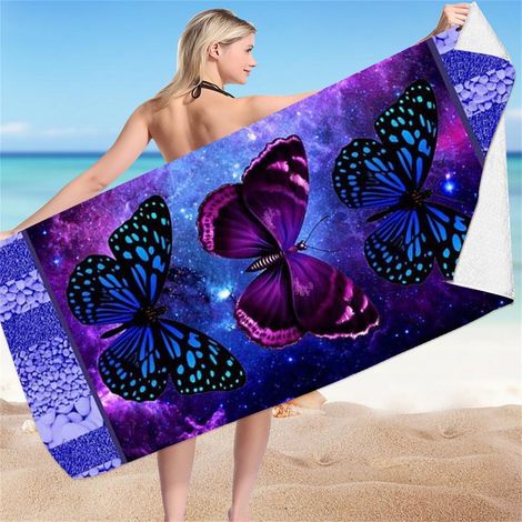 Serviette Plage Microfibre - 75 x 150 cm - Rapide Séchage - Anti-sable - Pour Plage Piscine Camping Randonnée - 1 Pièce (1/5)