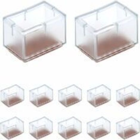 12 Pcs Protection Pied de Chaise Rectangle en Silicone pour Jambes de Chaise/Table/Sofa Largeur 24-30mm x Longueur 39-47mm,Protection plaque de cuisson (1/5)