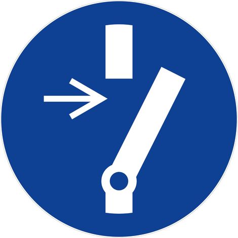 Panneau Débrancher avant d'effectuer une activité de maintenance ou une réparation - Rigide Ø300mm - 4064291
