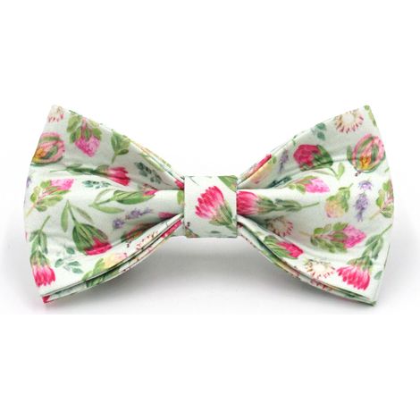Collier pour chien/Accessoire floral avec nœud/Matériau coton/Taille M/Réglable/Lumière blanche (1/2)