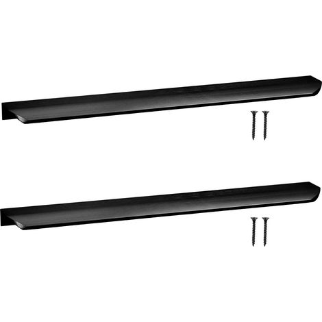 Maniglia per mobili Modern Edge in alluminio nero opaco, 340 mm, 2 pezzi (1/5)