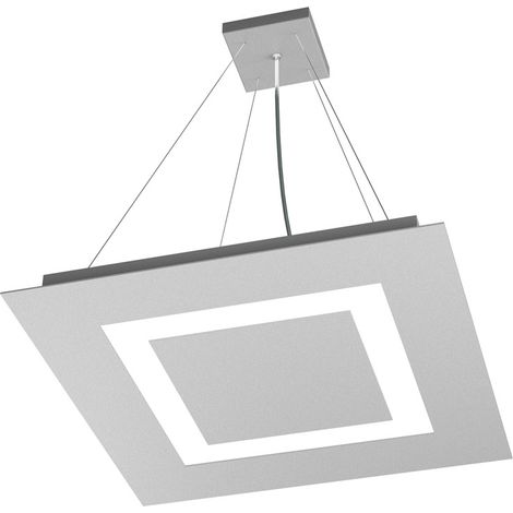 Sospensione Moderna Quadrata Carpet Metallo Grigio 4 Luci 2G11 48Cm (1/4)