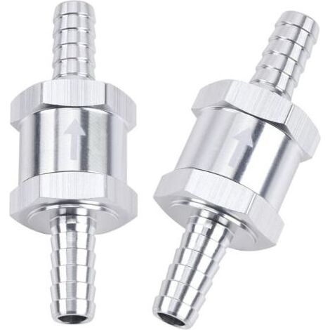 Clapet Anti-Retour - 1/4 Pouces 6 mm - Pour Conduite Carburant Huile Essence Diesel - Alliage Aluminium - Ressort Acier Inoxydable 304 - Lot de 2 (1/4)