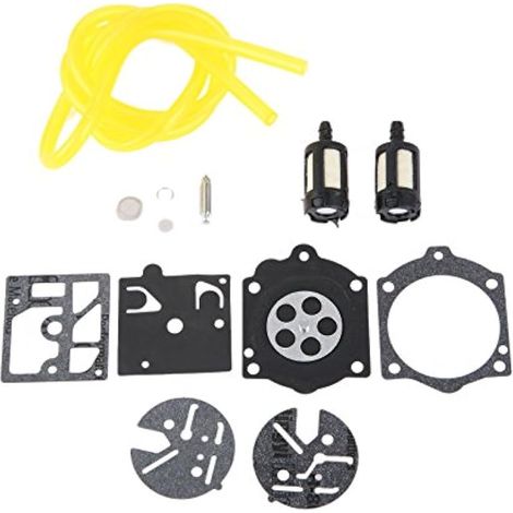 K10-HDC Kit de réparation de carburateur compatible avec Homelite XL 2 et Super 2 de rechange pour carburateur Walbro HDC, avec filtre à carburant à diaphragme, ligne de carburant, (1/4)