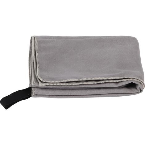 Serviette de sport grande taille, super absorbante et à séchage rapide, idéale pour le camping, la randonnée et la natation (Grise) (1/5)