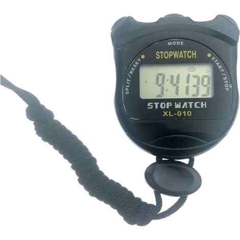 Chronomètre Électronique À Une Rangée, Deux Canaux, Minuterie De Sport, De Fitness, De Course, D'athlétisme, De Code D'arbitre(Black) (1/4)