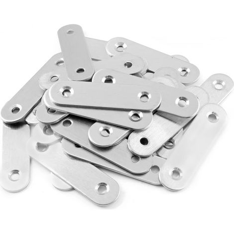 20 x Verbindungsplatten (57 x 16 x 2 mm) Gerade Reparatur-Montage-Flachwinkel-Regalwinkelverbinder (1/5)