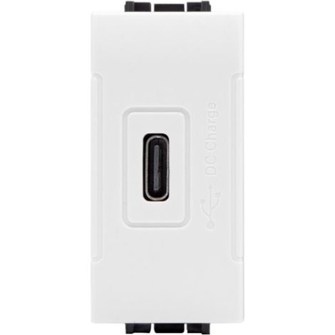 Presa Caricatore USB Type C Bianca - Compatibile con Bticino Living Light - TOT