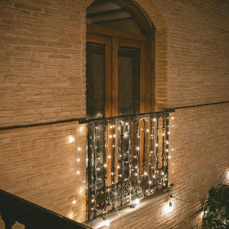Cortina de Guirnaldas LED Short 3000K 3 m Transparente Blanco Cálido (1/5)