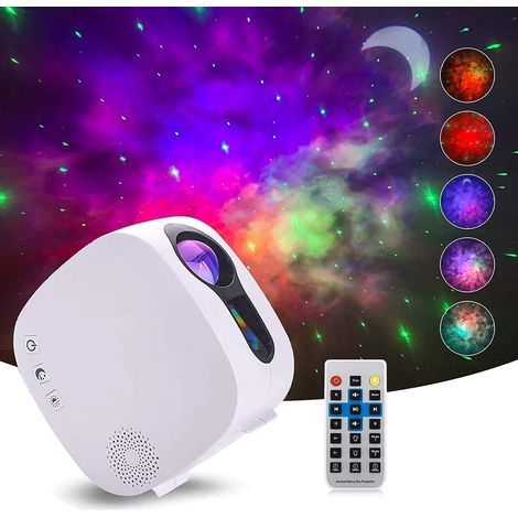 Projecteur Galaxie, Veilleuse Projecteur d'Étoiles avec Haut-parleur Bluetooth, Télécommande LED Nuage Nébuleux Cadeau pour Chambre d'Enfant Décoration Chambre, Fête, Veilleuse (1/5)