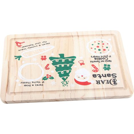Assiettes de Noël en bois pour le dîner du réveillon de Noël (1/5)