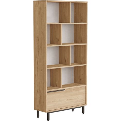 Libreria in legno "Calvin" 83,9 x 29,5 x 175,6 cm - Noce