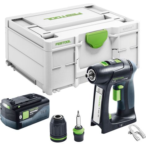 Trapano avvitatore a batteria Festool C 18-Basic 18 V 45 Nm senza spazzole + 1x batteria ricaricabile 5,0 Ah + systainer - senza caricabatterie