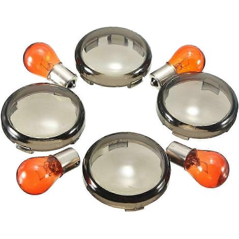 Ampoules de clignotants de moto avec lentille ambre pour Harley Davidson Sportster Softail Dyn (1/4)
