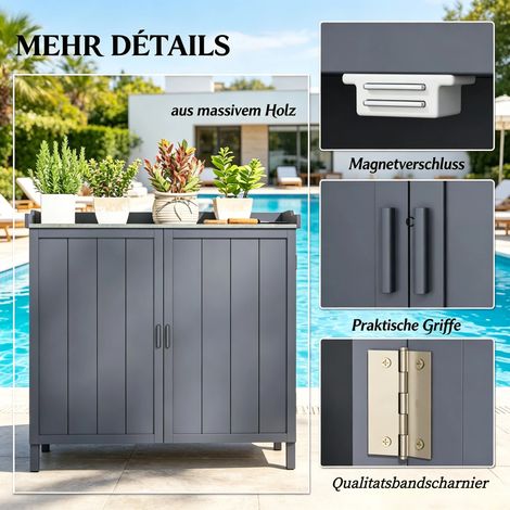 Armoire d'extérieur pratique, meuble de jardin, placard de rangement autoportant, coffre à outils sur pied (lot de 1 armoire de jardin) (1/5)