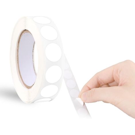 Lot de 1 000 autocollants ronds de 1,3 cm pour salle de classe et bureau (blanc)