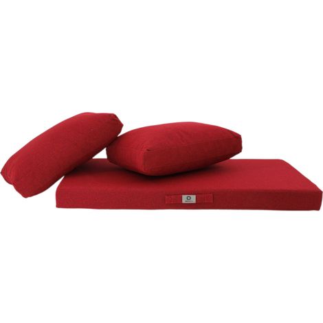 Coussins pour salon de jardin déhoussable 120x60cm - Bordeaux Chiné (1/5)