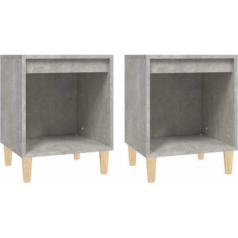 Maison Exclusive - Comodini 2 pz Grigio Cemento 40x35x50 cm (1/5)