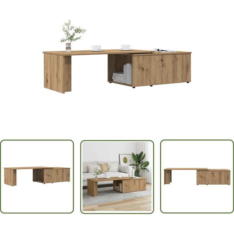 vidaXL Table basse chêne artisanal 150x50x35 cm bois d'ingénierie (1/5)