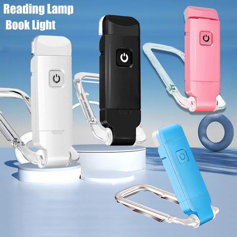 Ortviai Lampe de lecture clipable rechargeable USB, flexible et anti-lumière bleue pour livre ou tablette – Rose (1/4)