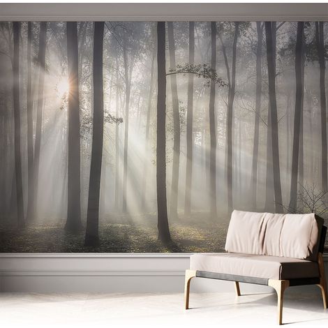 Selbstklebend Tapete - abwaschbar - Arbeitszimmer - Esszimmer- Top Qualität Ätherischer Wald 312x219 cm (1/5)