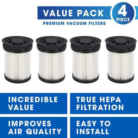 Vier farbcodierte Kunststoffadapter (OPP) für Miele TriFlex HX1 Staubsaugerfilter.
