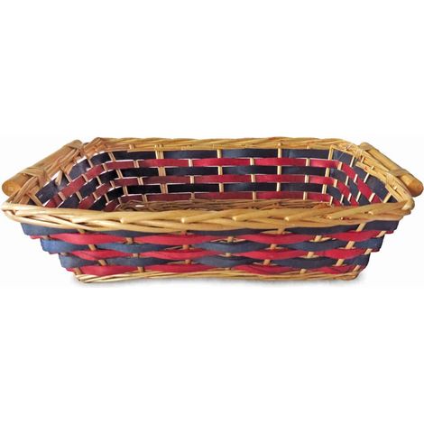 Cesto da confezionamento in vimini rosso e blu, 54/51x38x13 cm (kit da 3)