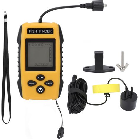 Détecteur de poissons portable sonar pour kayak et bateau, sondeur de profondeur avec écran LCD pour lac, mer et pêche sur glace