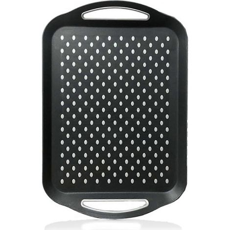 Plateau de table basse avec poignées antidérapantes, idéal pour les repas (noir). (1/4)