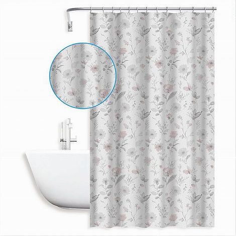 Trade Shop - Duschvorhang Frühlingsdesign 180x200cm mit 12 Ringen 87595 -