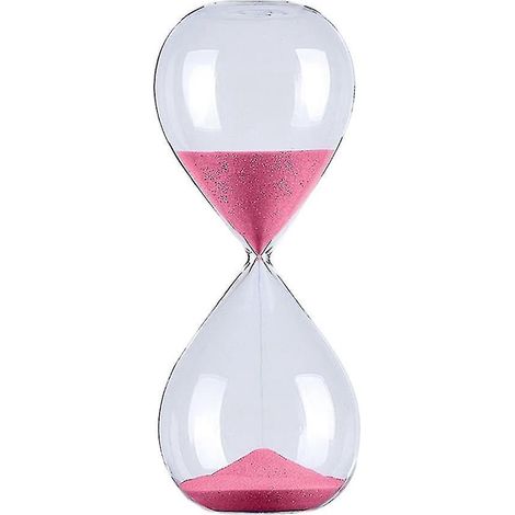 Dekorative Sanduhr aus Glas (5/30/60 Minuten) – Rosa – Originelles Zeitmanagement-Tool – 30 Minuten