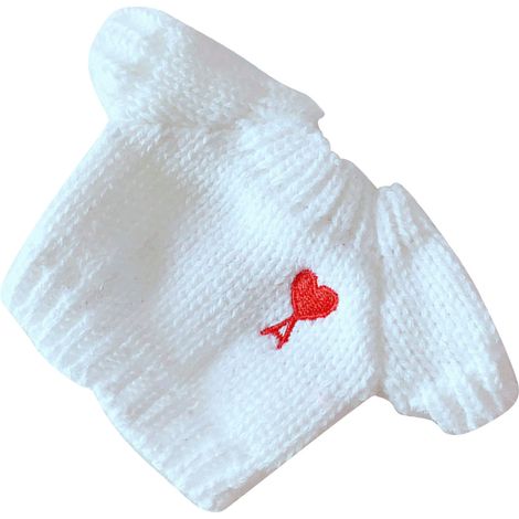 Pull pour poupée en peluche (chien en peluche) confortable, élégant et mignon, motif cœur, pour poupée de 23 cm. (1/5)