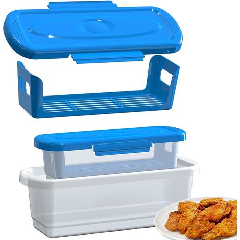 Shaker à panure en forme de bol pour friture - Gadget de cuisine multifonction avec plateau 2 pièces - Shaker pour poulet frit Pour rondelles d'oignon légumes ailes de poulet restaurant (1/5)