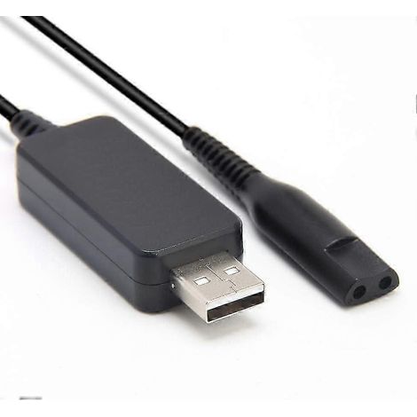 Câble de chargement USB 12 V compatible avec les rasoirs électriques Braun des séries 1, 3, 5, 7 et 9 (modèles 3020S, 3080S, 760CC, 790CC, 340S, 190S, 5190CC, 5210 et 9095CC KF). WHBYV (1/4)