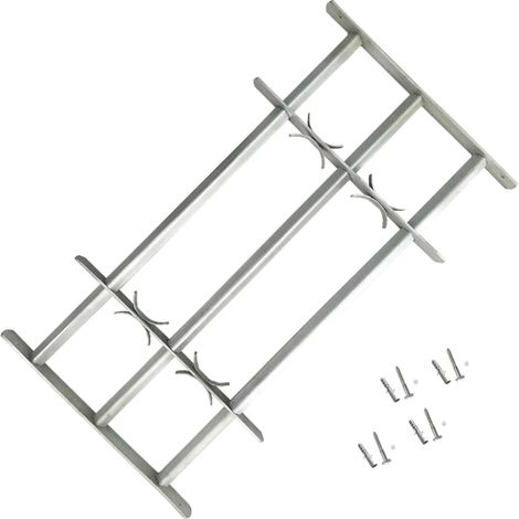 Vidaxl – Grille de sécurité réglable pour fenêtres 700-1050 mm – Acier galvanisé – Installation horizontale – 3 barres transversales (1/4)