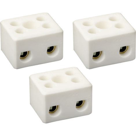Lot de 3 connecteurs céramiques 6mm 2 entrées