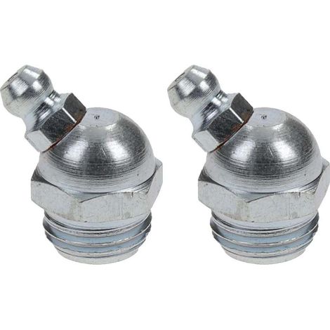 2x graisseur 1/4 BSP angle 45° embout graissage pompe à graisse manuelle hydraulique tracteur engin agricole tractopelle
