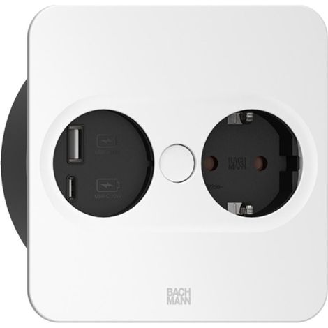 Bachmann Twist 2 presa bianca con porte USB A/C 22W